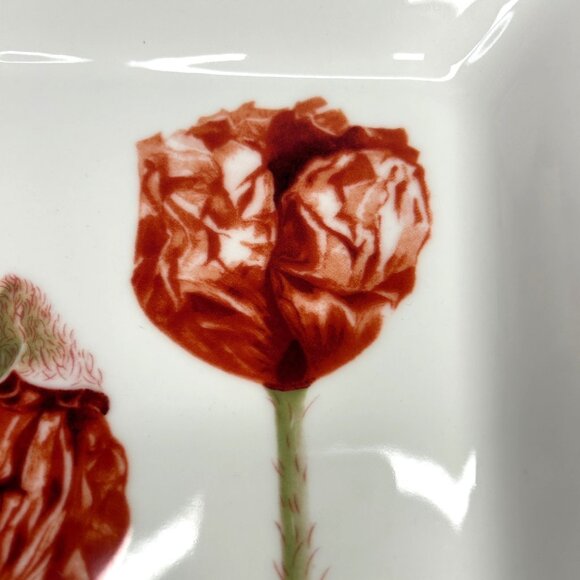 Set Of 2 Villeroy & Boch Poppy Flora Square Porcelain Dinnerware Plates 8 5/8" - Picture 4 of 6